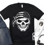 Skull With American Flag Bandanna PVD22