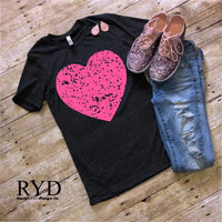 Pink distressed heart OS7