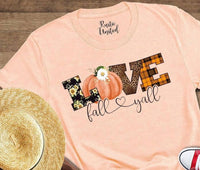 Love Fall Y’all Sunflower Cheetah Plaid OS54