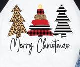 Merry Christmas Patterned Trees OS25