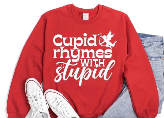 Cupid Rhymes with stupid Sweatshirt PVD27