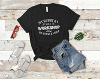 My hubby & I run a workshop, he works & I shop PVD37